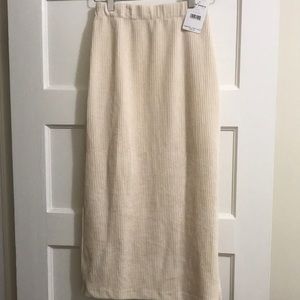 Free People Ribbed Midi Skirt XS